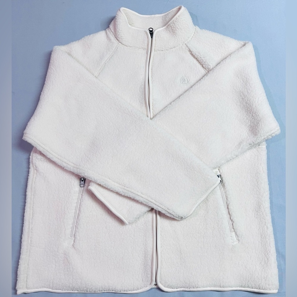Sierra Designs Women’s Full Zip Cream Sherpa Fleece Jacket NWT - Picture 3 of 9